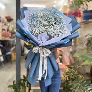 Hoa bó baby xanh lãng mạn HB815
