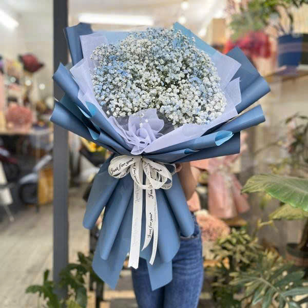 Hoa bó baby xanh lãng mạn HB815