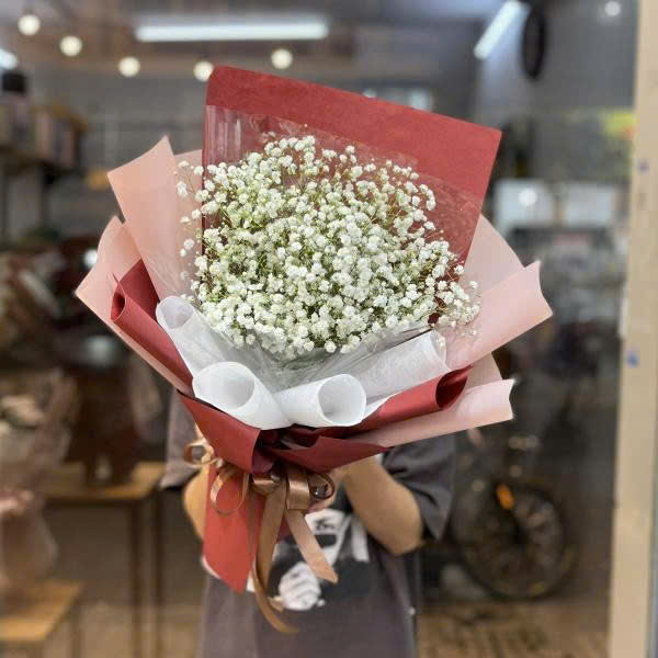 Hoa bó baby giấy đỏ HB511